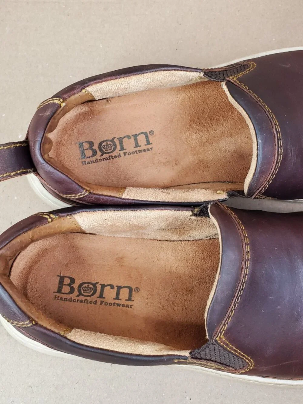 BORN Dalton Loafers Men's shoes size 10/43 M/W Dark Brown Leather slip on Comfor